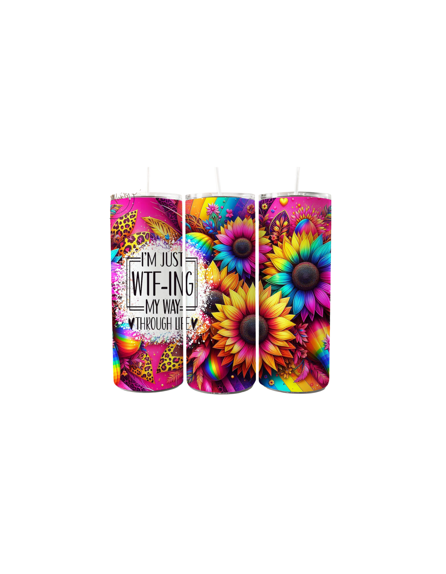 Wtf ing Through Life 20oz Skinny Tumbler