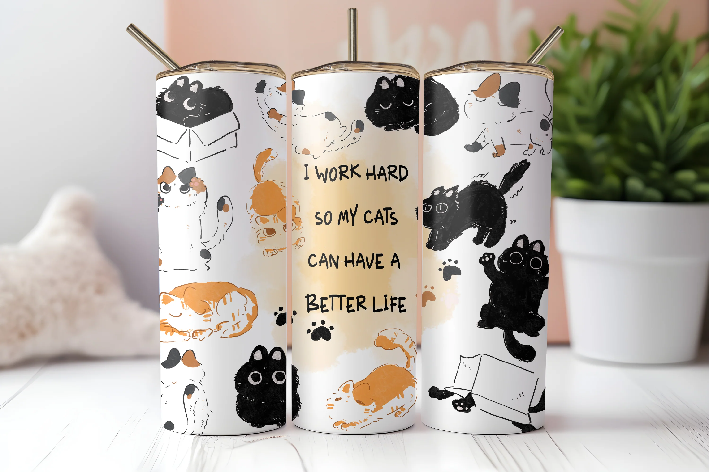 I work hard so my cat can have a better life