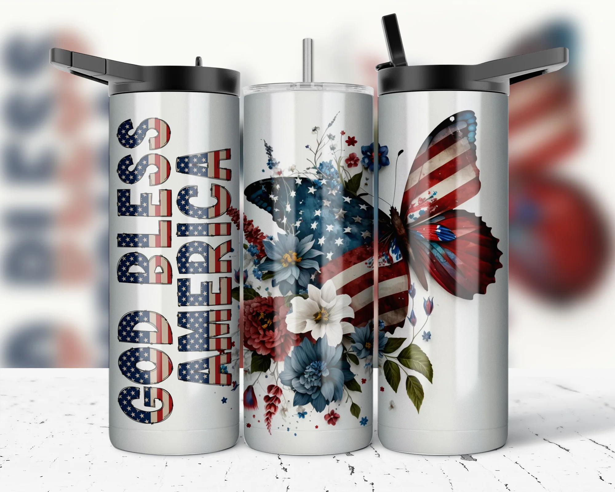 God bless America butterfly