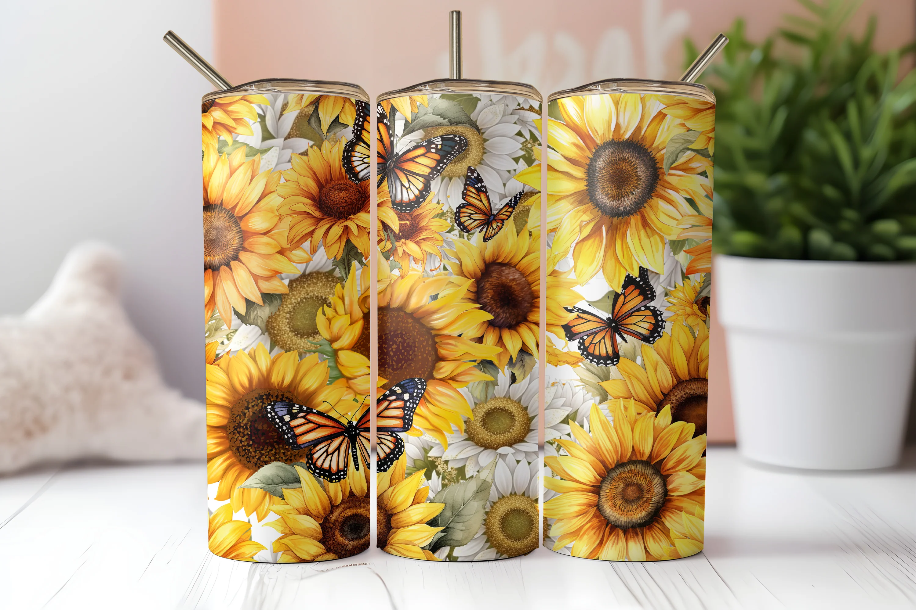 Sunflowers and Butterflies