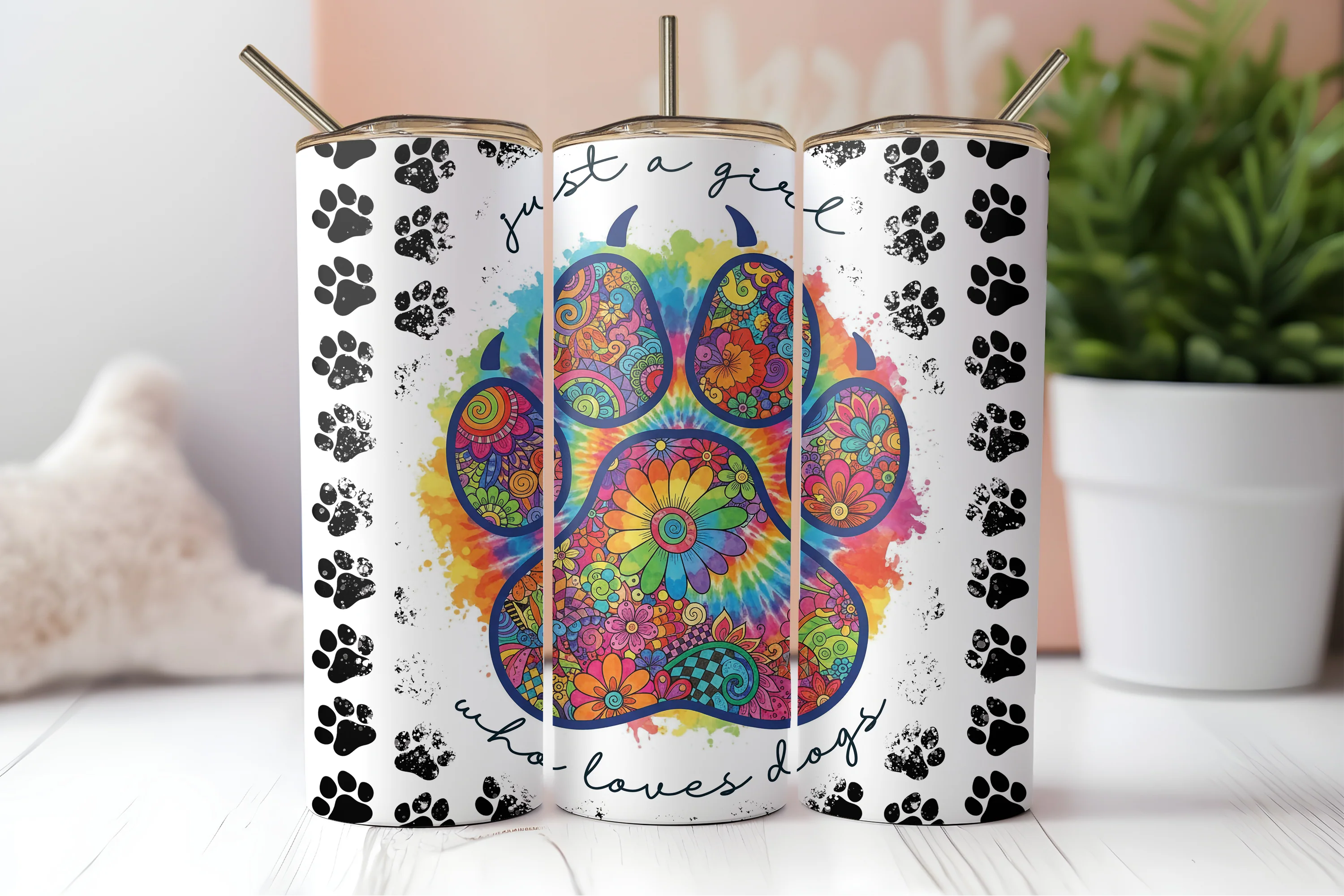Tie dye paw