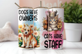 Dogs have owners cats have staff