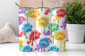 Colorful paw prints