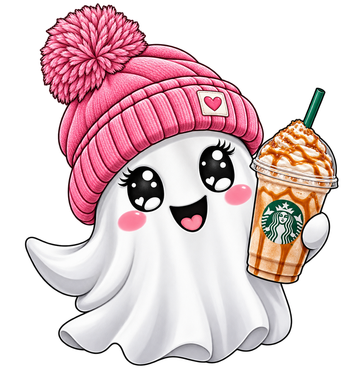 Ghost with Caramel Frap