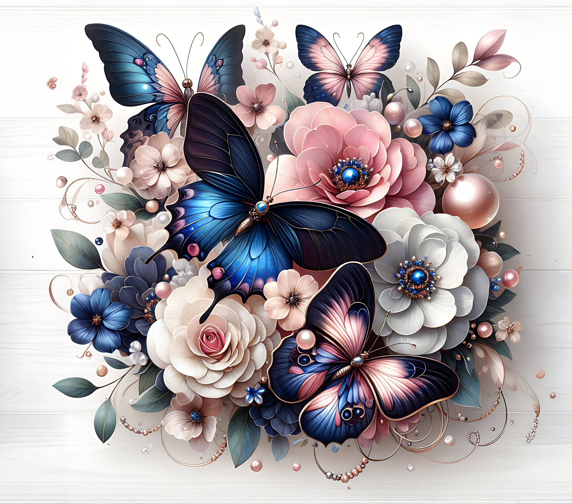 Butterflies & Pearls Tumbler