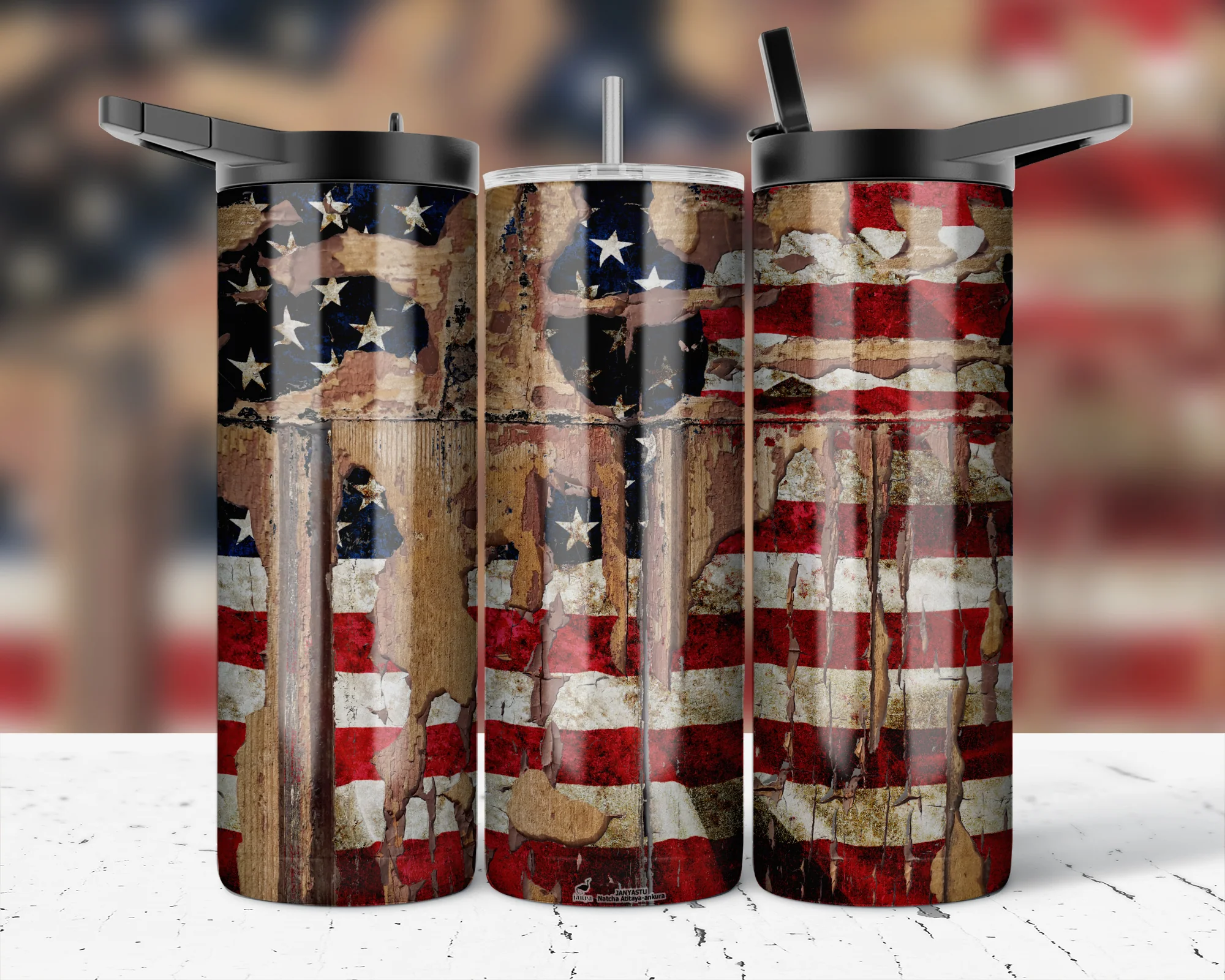 Distressed american flag