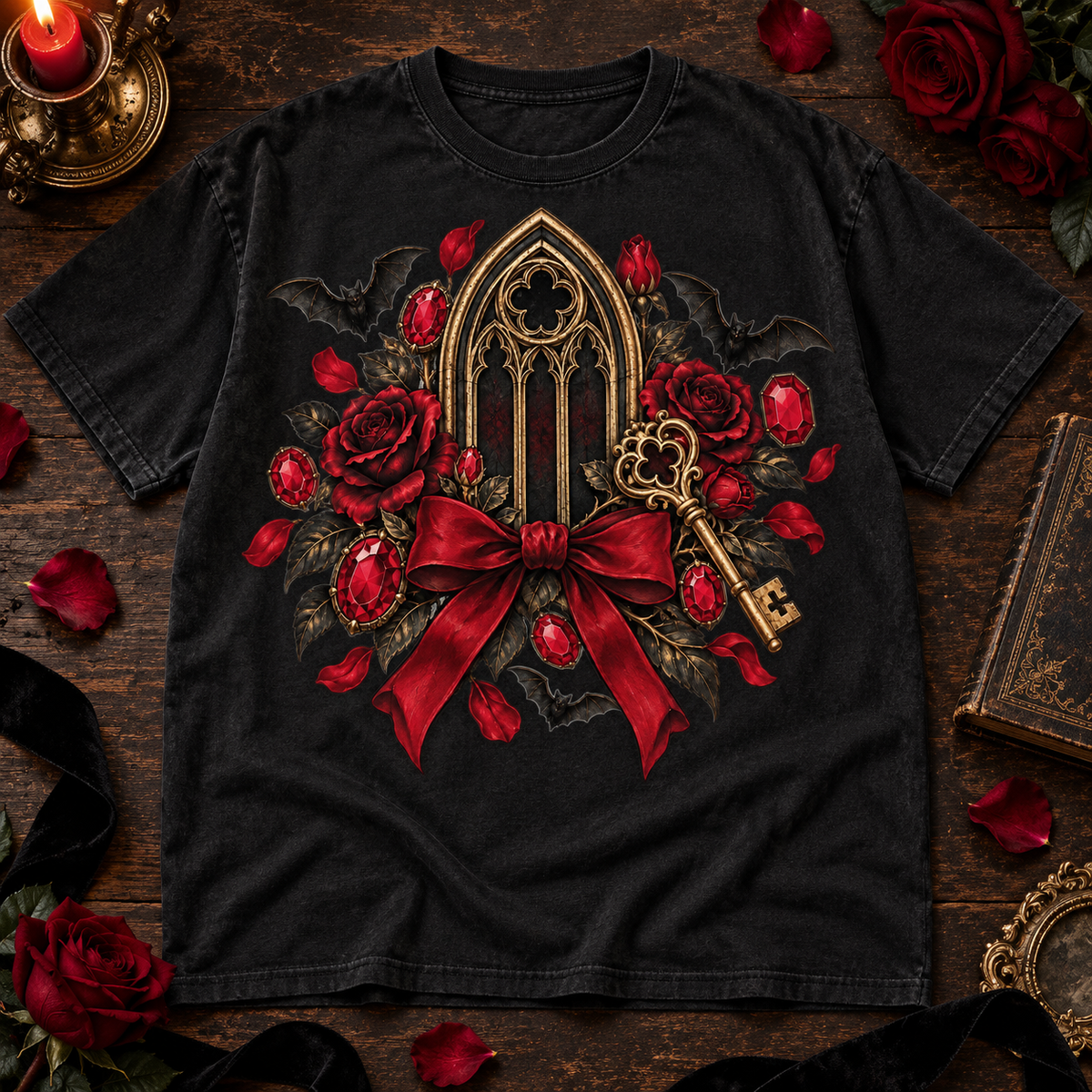 Key and Roses Graphic