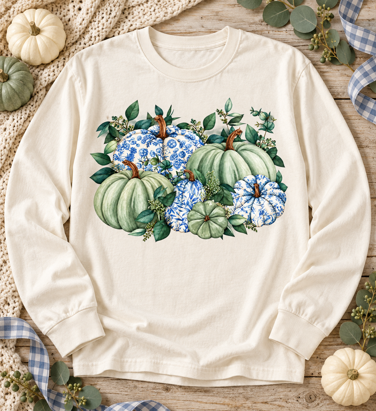 Sage & Blue Pumpkins Graphic