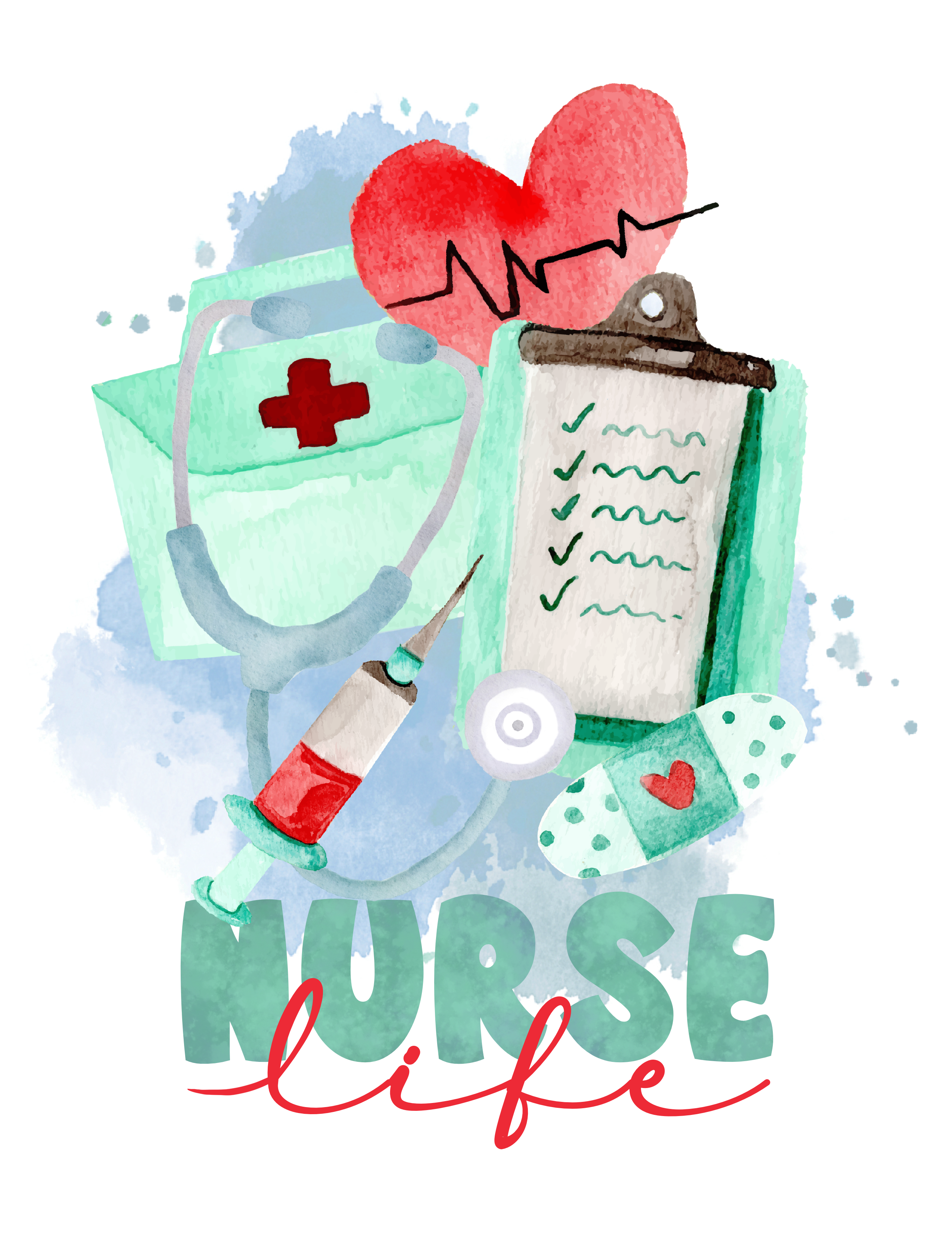 Nurse Life Watercolor