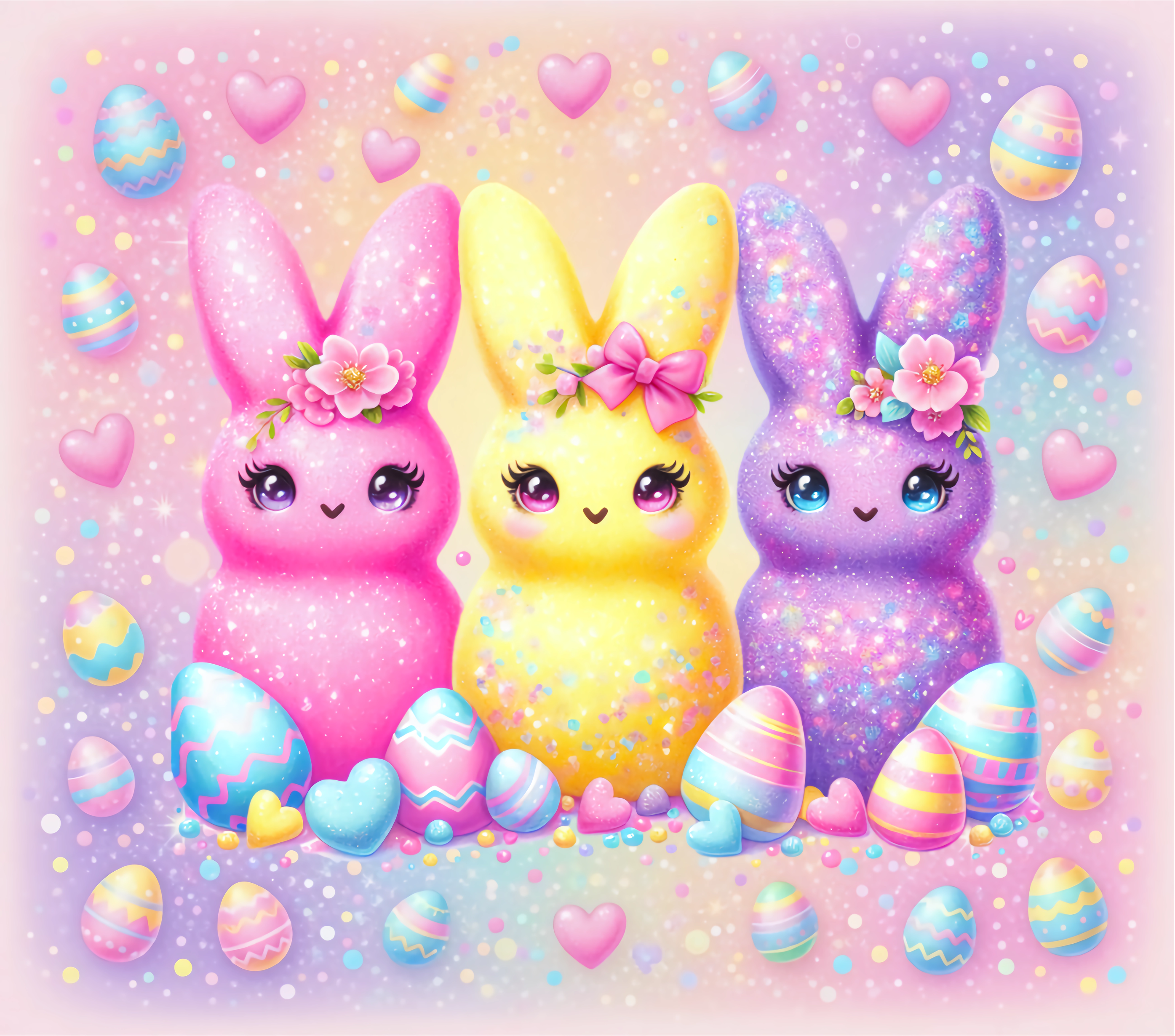 Pastel Easter Bunny Peeps Tumbler