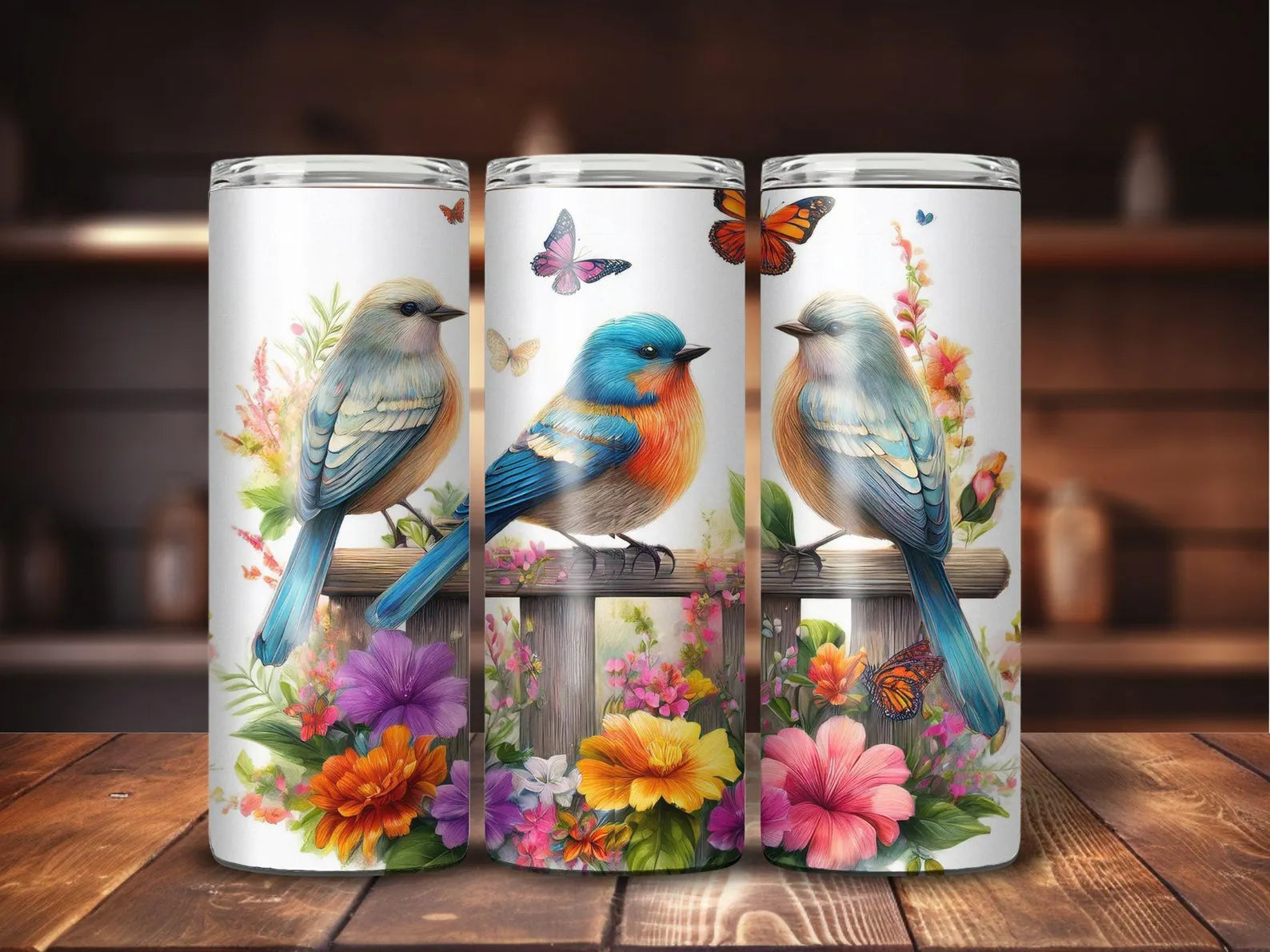 Watercolor Birds Tumbler