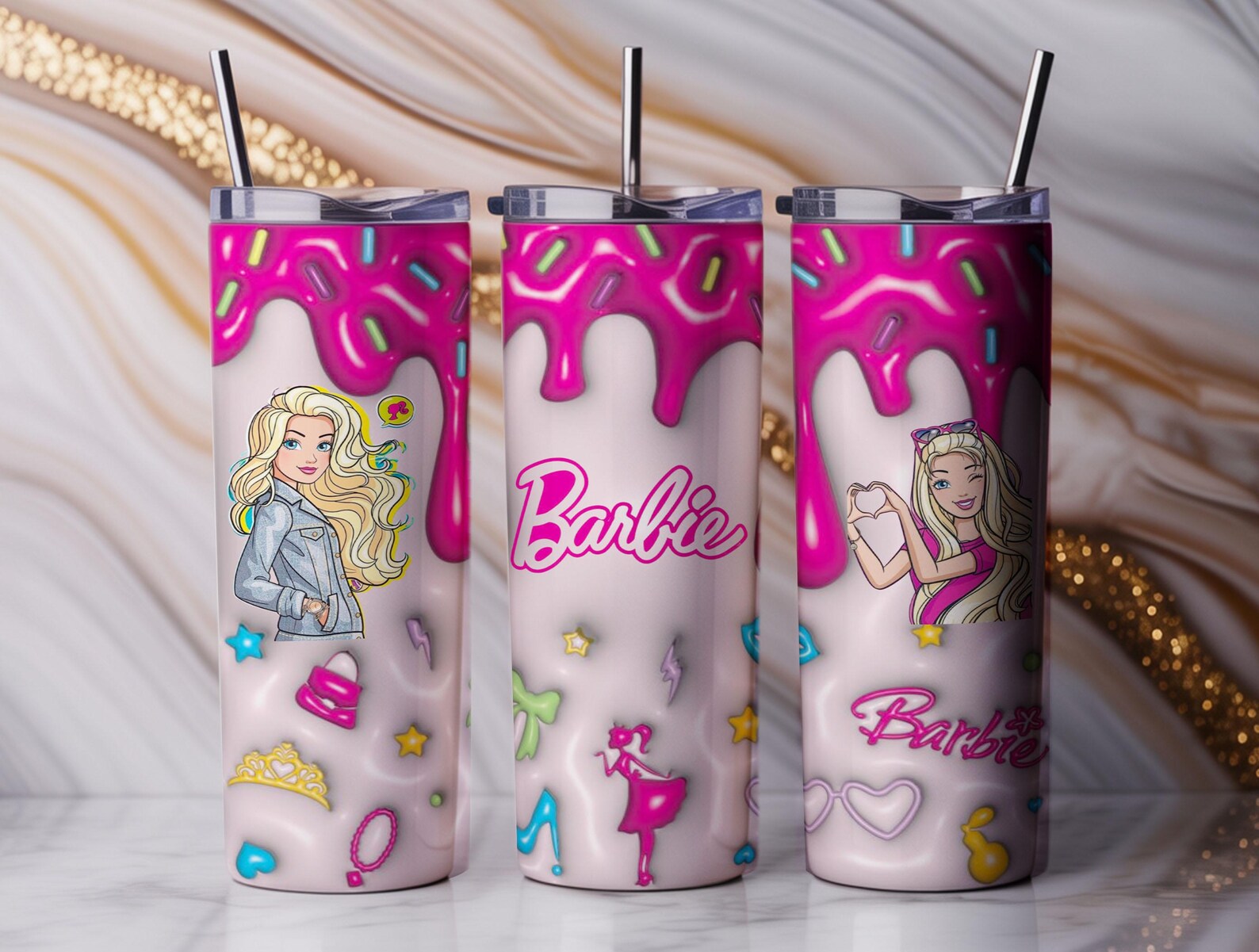 Pink Drip Barbie Tumbler